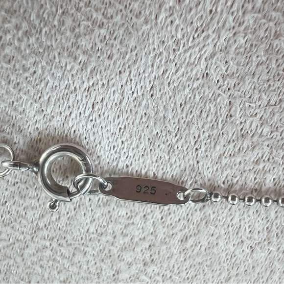 Tiffany Notes Alphabet “C” Disc Charm Pendant 18 in Ball Chain Sterling Silver - Picture 7 of 14